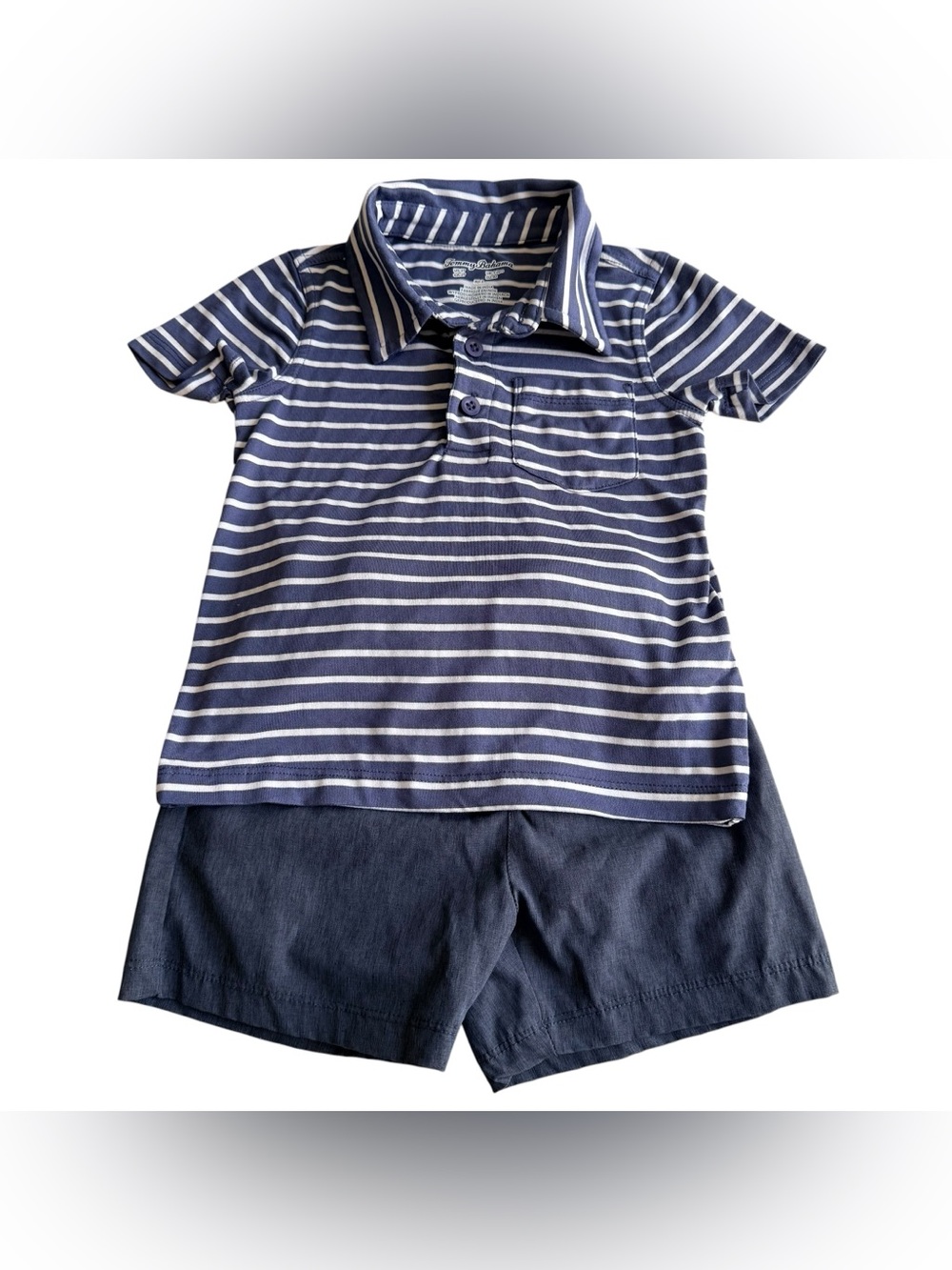 Tommy Bahama Navy and White Striped Polo Set